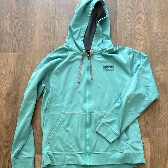 Patagonia Other - Patagonia Teal Zip Hoodie with Hood